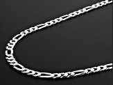 Sterling Silver 4.40MM Flat Figaro Chain 18 Inch Necklace