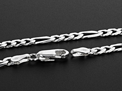 Sterling Silver 4.40MM Flat Figaro Chain 18 Inch Necklace