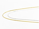 Sterling Silver and 18K Yellow Gold Over Sterling Silver Set of Two 22 Inch Snake Chain