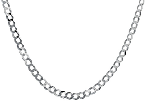 Sterling Silver Diamond-Cut 6MM Flat Curb Chain 22 Inch Necklace
