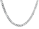 Sterling Silver Diamond-Cut 6MM Flat Curb Chain 22 Inch Necklace