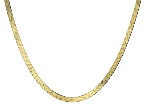 18K Yellow Gold Over Sterling Silver 5.5MM Herringbone Chain - DOM157B ...