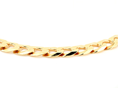 18K Yellow Gold Over Sterling Silver Set of 3 Flat Curb, Mariner, and Herringbone Link Bracelets