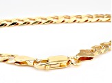 18K Yellow Gold Over Sterling Silver Set of 3 Flat Curb, Mariner, and Herringbone Link Bracelets