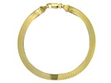 18K Yellow Gold Over Sterling Silver Set of 2 Herringbone 7.25 Inch Bracelet and 18 Inch Necklace