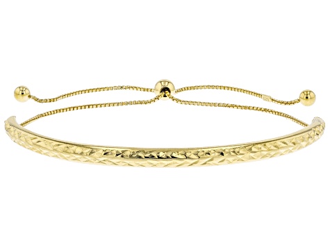 Sterling Silver and 18K Yellow Gold Over Sterling Silver Set of 2 Bolo Diamond-Cut Bracelets