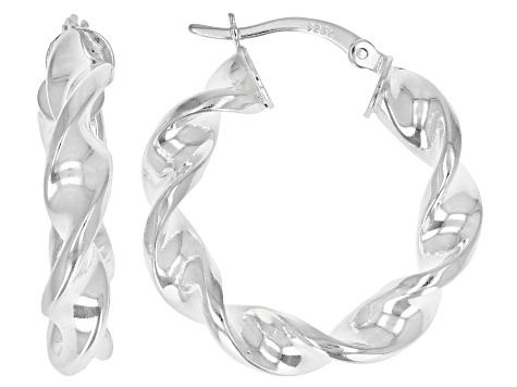 Sterling Silver Set of 2 39MM and 23MM Twisted Hoop Earrings