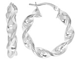 Sterling Silver Set of 2 39MM and 23MM Twisted Hoop Earrings