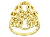 18K Yellow Gold Over Sterling Silver Swirl Ring