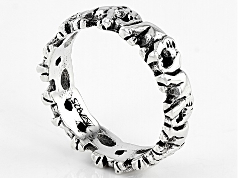 Sterling Silver Oxidized Elephant Band Ring
