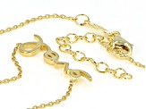 18K Yellow Gold Over Sterling Silver "Love" Script Cable Necklace
