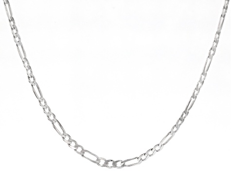 Sterling Silver Set Of Two 3MM 20 And 24 Inch Figaro Chains