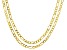 18K Yellow Gold Over Sterling Silver Set of Two 3MM 20 and 24 Inch Figaro Chains