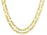 18K Yellow Gold Over Sterling Silver Set of Two 3MM 20 and 24 Inch Figaro Chains