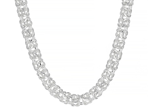 Sterling Silver 7MM Byzantine Chain