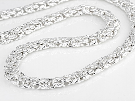 Sterling Silver 7MM Byzantine Chain
