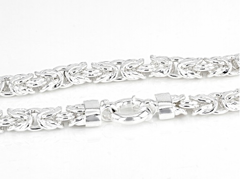 Sterling Silver 7MM Byzantine Chain