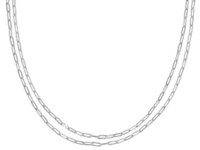 Sterling Silver Set of Two 2.2MM 20 and 24-Inch Paperclip Chains