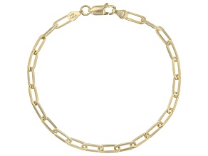 18K Yellow Gold Over Sterling Silver 3.8MM Paperclip Link Bracelet