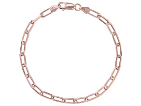 18K Rose Gold Over Sterling Silver 3.8MM Paperclip Link Bracelet