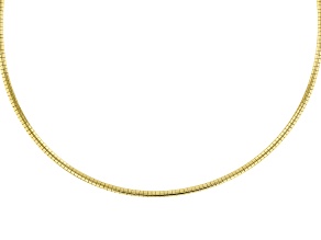 18K Yellow Gold Over Sterling Silver 3MM Omega Chain