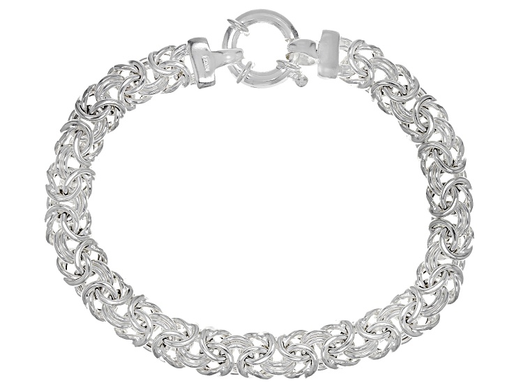 Sterling Silver 8.6MM Byzantine Link Bracelet - DOM292 | JTV