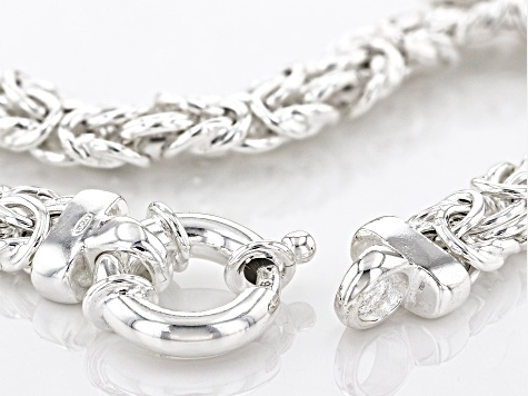 Sterling Silver 8.6MM Byzantine Link Bracelet