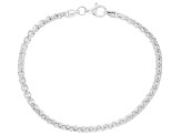 Sterling Silver 3.5MM Round Box Link Bracelet