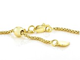 18K Yellow Gold Over Sterling Silver 1.35mm Diamond-Cut Adjustable Popcorn Chain
