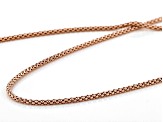 18K Rose Gold Over Sterling Silver 1.35mm Diamond-Cut Adjustable Popcorn Chain