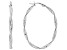 Sterling Silver Texture Polished Oval Tube Hoop Earrings