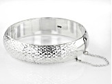 Sterling Silver Diamond-Cut Hinged 15MM Bangle Bracelet