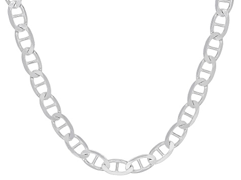 Sterling Silver 4.4MM Flat Mariner 22 Inch Chain