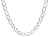 Sterling Silver 4.4MM Flat Mariner 22 Inch Chain