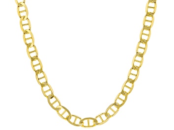 Picture of 18K Yellow Gold Over Sterling Silver 4.4MM Flat Mariner 22 Inch Chain