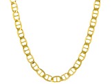 18K Yellow Gold Over Sterling Silver 4.4MM Flat Mariner 22 Inch Chain