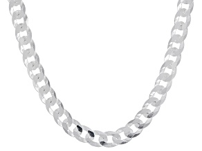 Sterling Silver 4MM Diamond-Cut Curb 20 Inch Chain