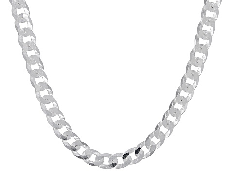 Sterling Silver 4MM Diamond-Cut Curb 22 Inch Chain