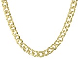 18K Yellow Gold Over Sterling Silver 4MM Diamond-Cut Curb 20 Inch Chain