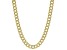18K Yellow Gold Over Sterling Silver 7.1MM Diamond-Cut Curb 22 Inch Chain