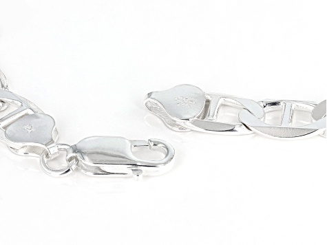 Sterling Silver 9MM Flat Mariner Link Bracelet