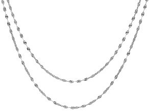 Sterling Silver 2.5MM Set of 2 Twisted 22 and 24 Inch Chains