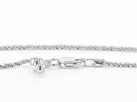 Sterling Silver Adjustable Diamond-Cut 1.4mm Twisted Criss-Cross