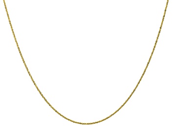 Picture of 18K Yellow Gold Over Sterling Silver Adjustable Diamond-Cut 1.4MM Twisted Criss-Cross Chain