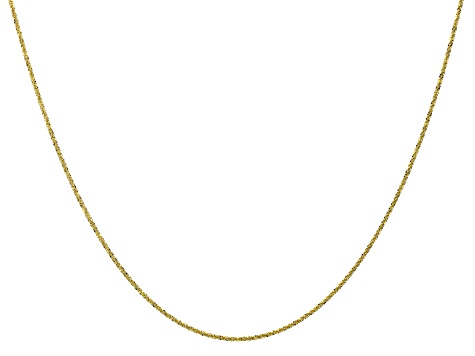 18K Yellow Gold Over Sterling Silver Adjustable Diamond-Cut 1.4MM Twisted Criss-Cross Chain
