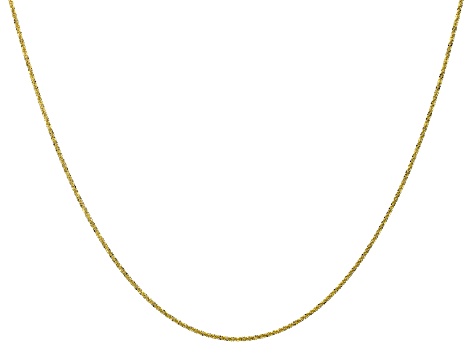 18K Yellow Gold Over Sterling Silver Adjustable Diamond-Cut 1.4MM Twisted Criss-Cross Chain