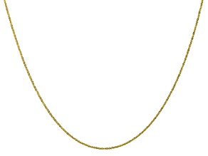 18K Yellow Gold Over Sterling Silver Adjustable Diamond-Cut 1.4MM Rope Chain