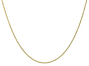 18K Yellow Gold Over Sterling Silver Adjustable Diamond-Cut 1.4MM Twisted Criss-Cross Chain