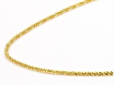 18K Yellow Gold Over Sterling Silver Adjustable Diamond-Cut 1.4MM Twisted Criss-Cross 24" Chain - DOM349A