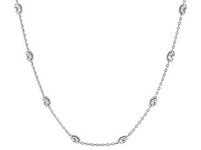 Sterling Silver 3MM Station 20 Inch Necklace
